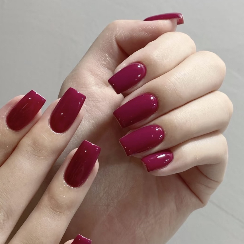 【梅子色】极致单色系列2025新款显白自调色百搭爆款手工穿戴甲美甲