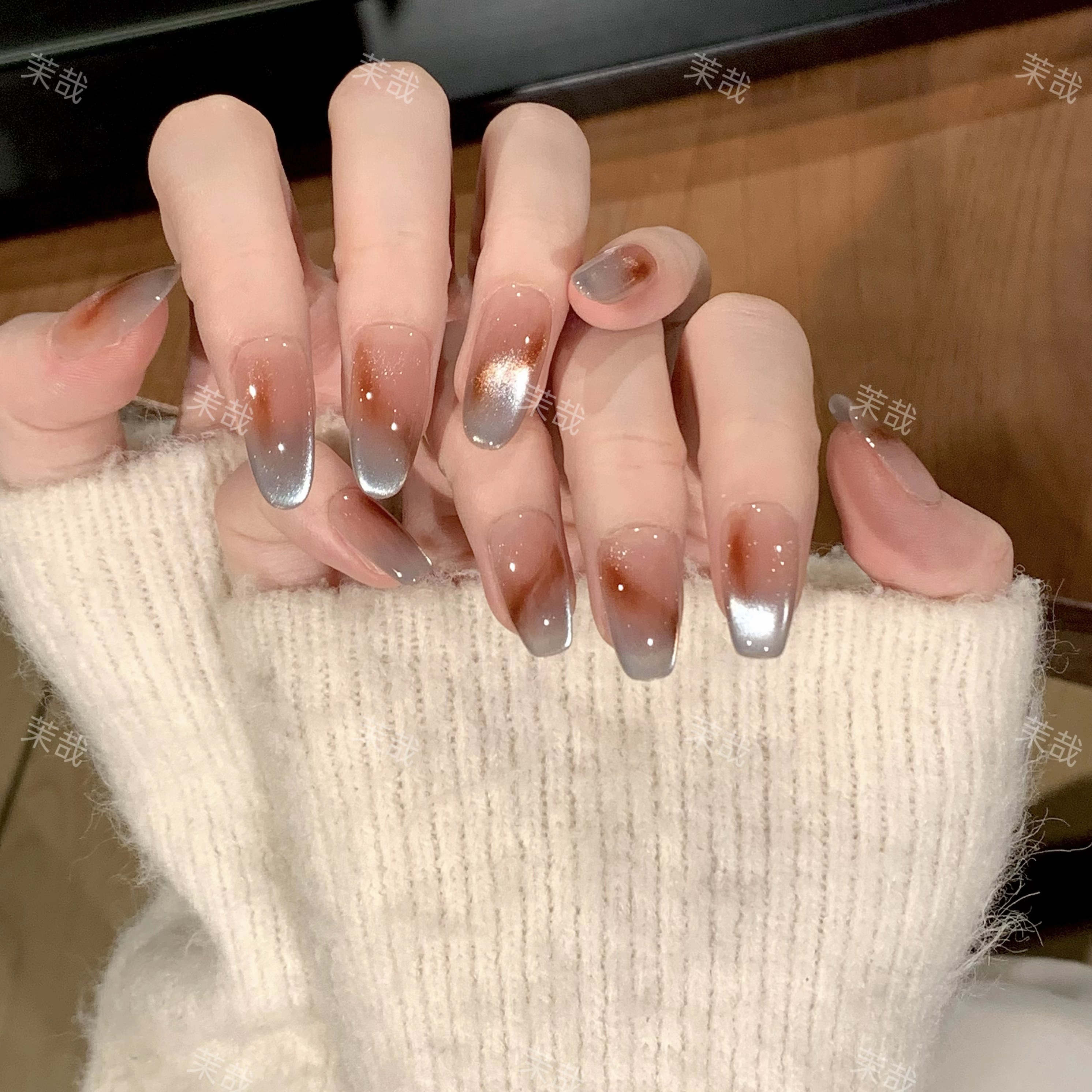 茉哉一珞【时间海】纯手工定制美甲拆卸穿戴甲A4641