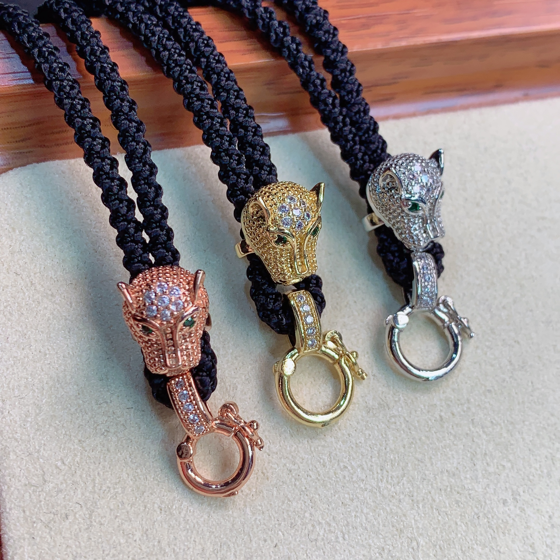 翡翠镶嵌玉石高货绳子豹子头高货绳吊坠绳高货绳玉石珠宝专用绳j