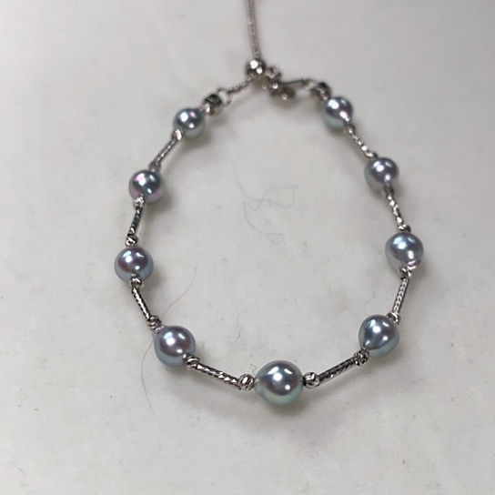 海水珍珠手链18K金镶嵌