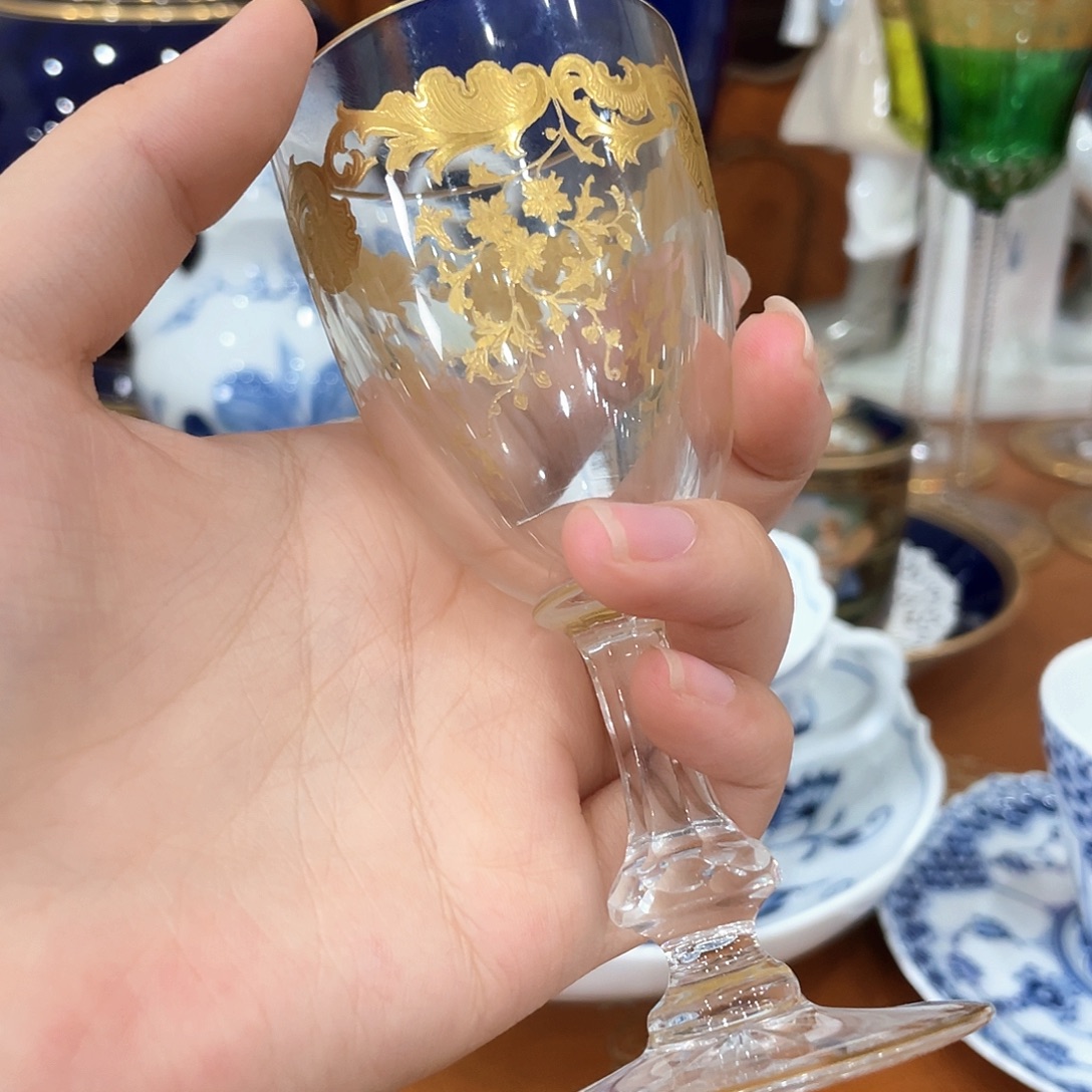 摆件中古圣路易水晶杯