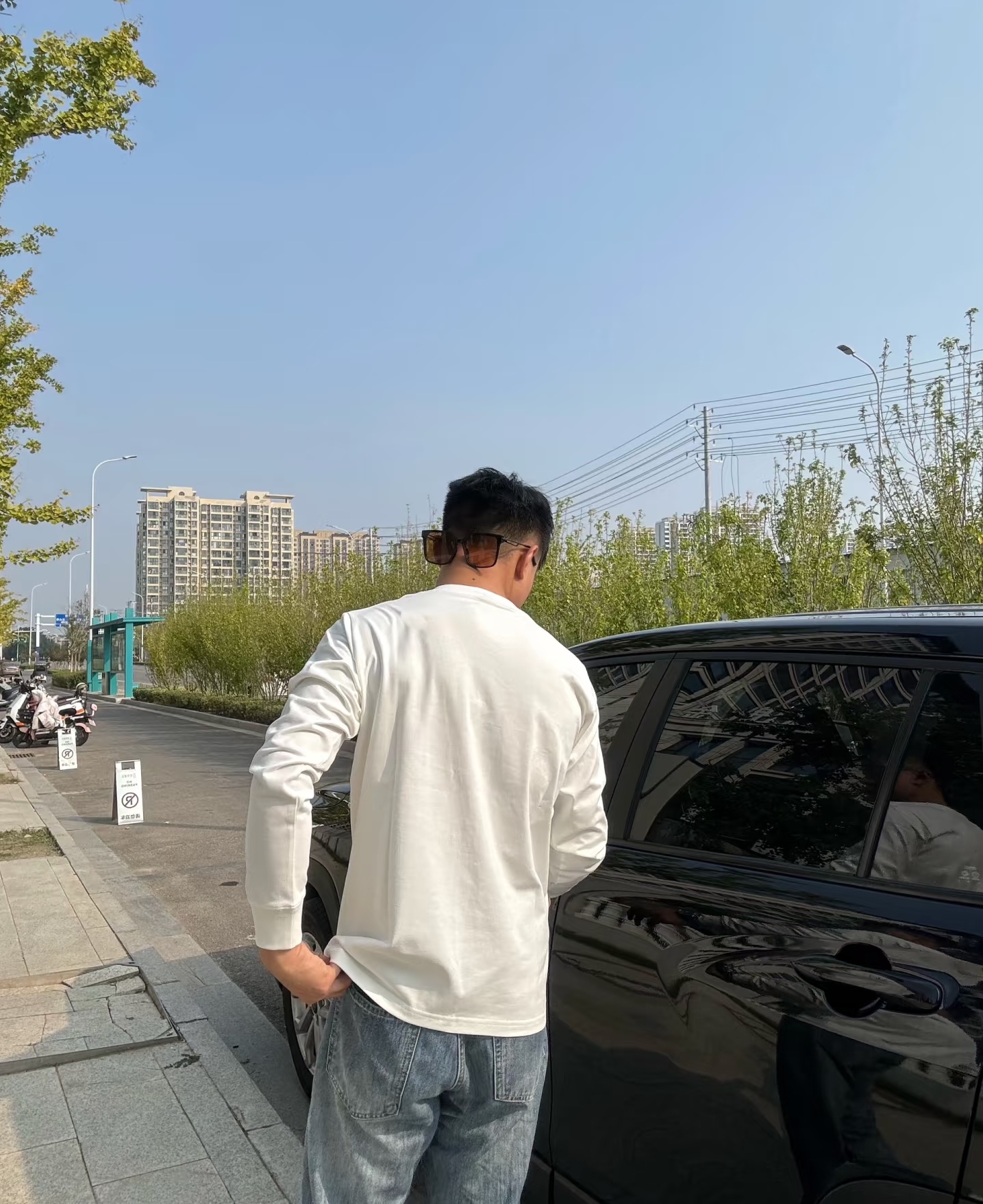 01男士圆领长袖T恤新款高端体恤上衣