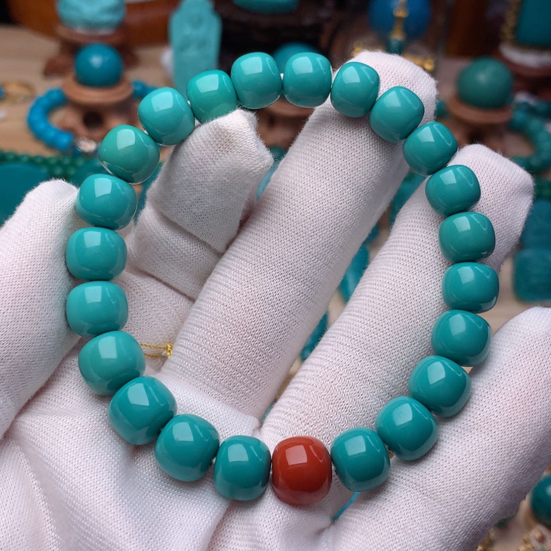 绿松石珠宝奇石未镶嵌9m m