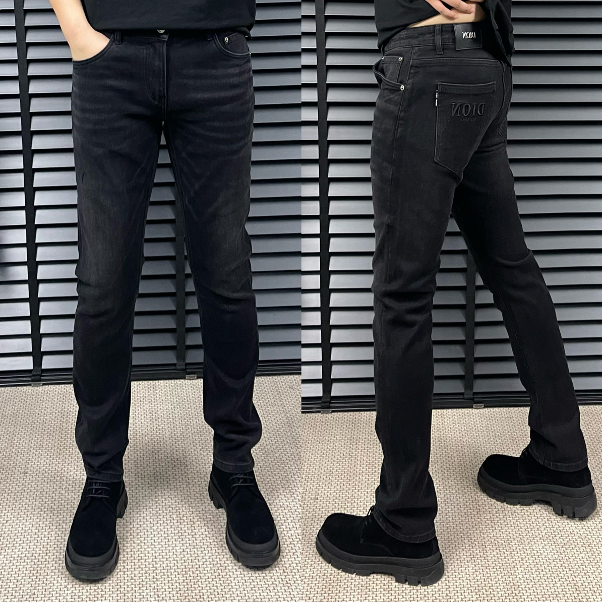 【上新】秋冬男士修身直筒牛仔裤黑灰色时尚百搭弹力直筒牛仔裤616