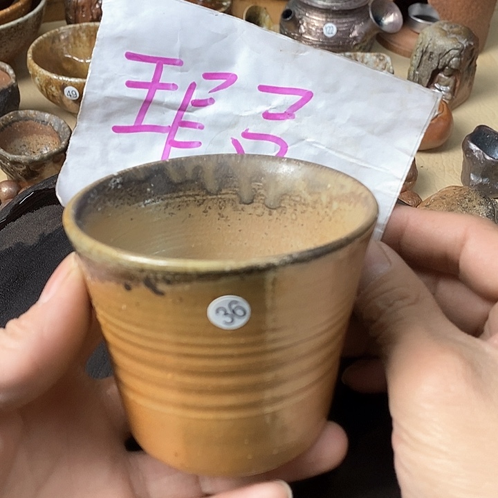 杯手工粗陶、柴烧茶器