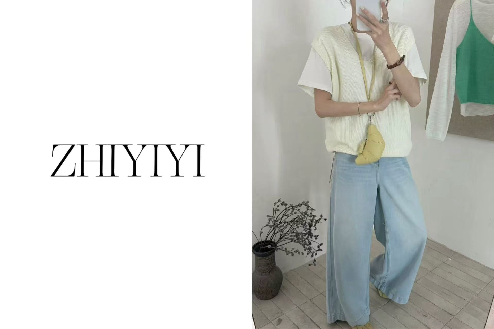 【ZHIYIYI】娟子推荐 1012款新款刺绣针织背心宽松叠穿坎肩马甲上衣