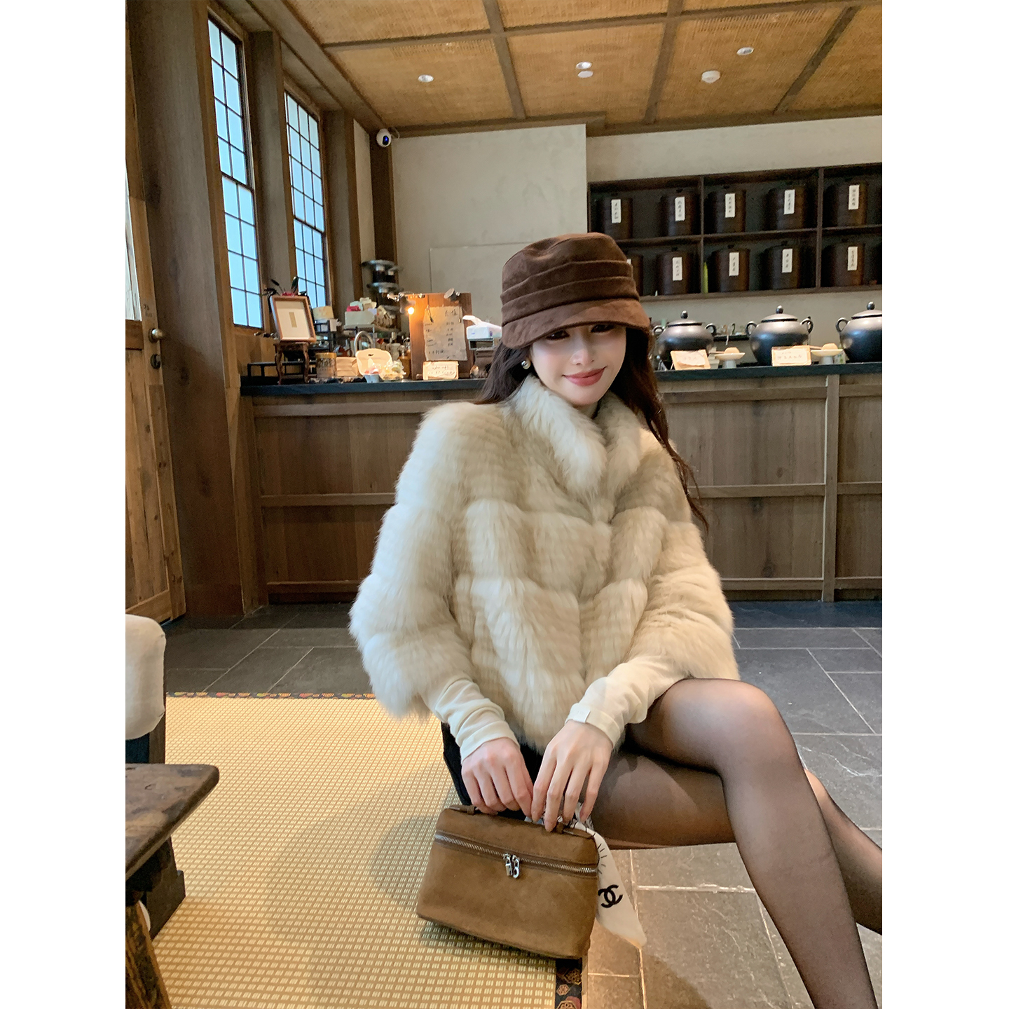 狐狸毛皮草外套女短款立领年轻款 小众设计ins风温柔显瘦334