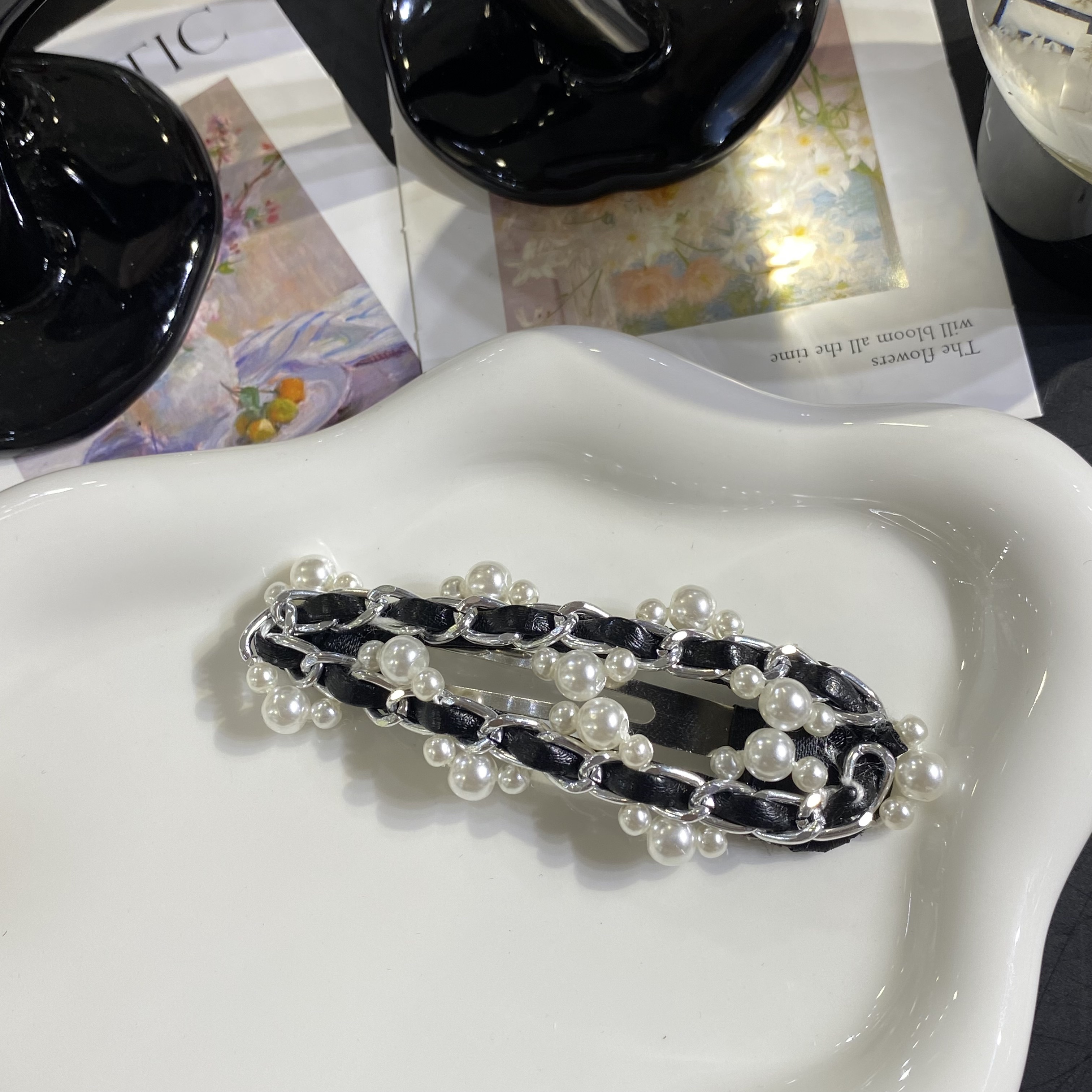 串珠链条发夹0420