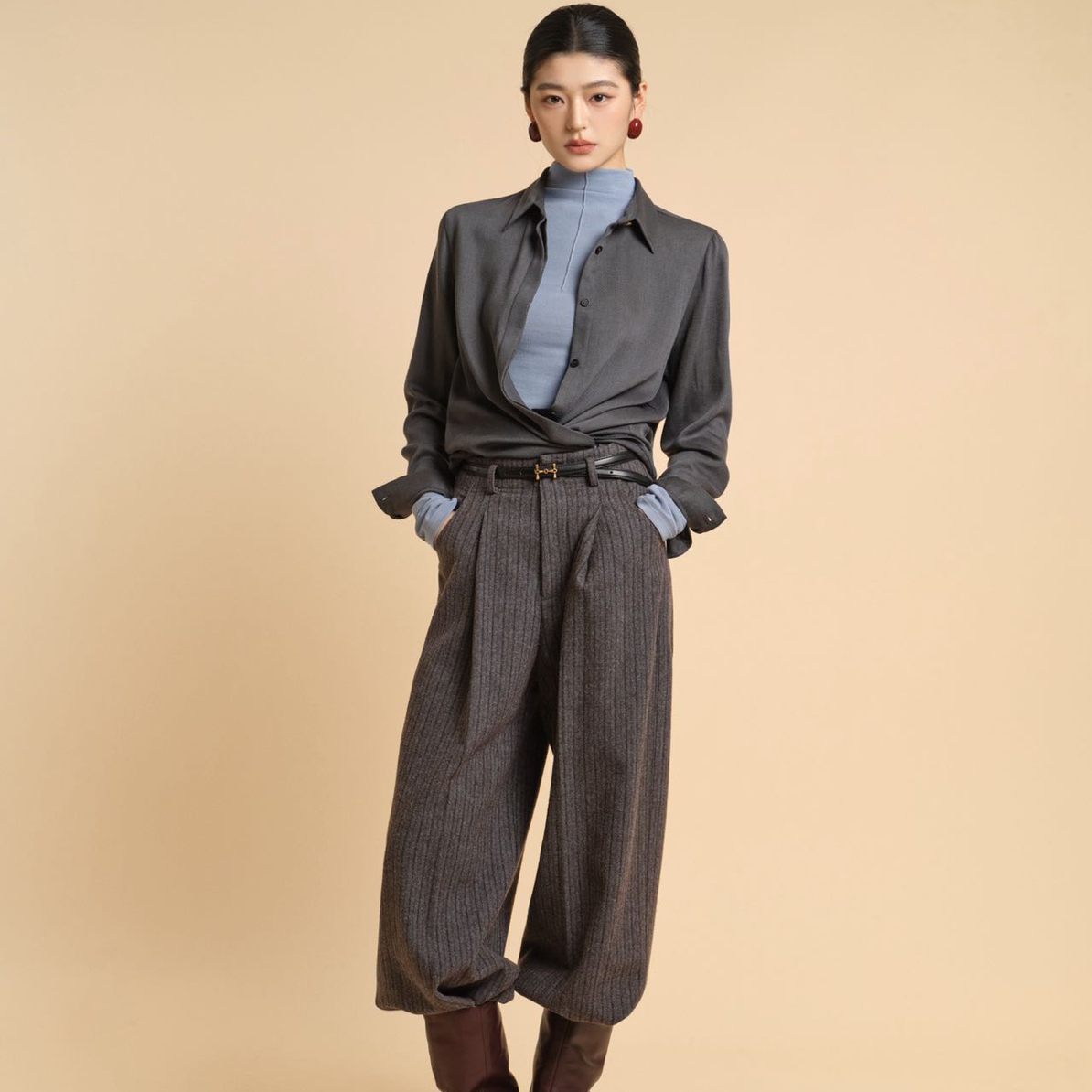 时尚修饰双面呢大衣