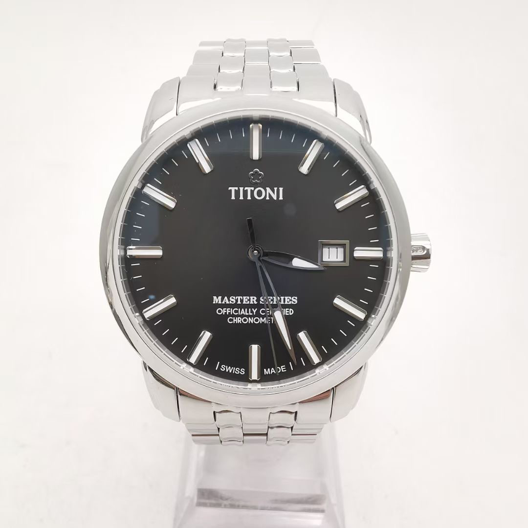 95新 Titoni/梅花 大师83188S-577男士机械腕表 表径41mm  天文台