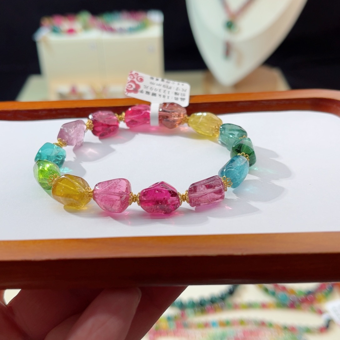 碧玺手串18K金镶嵌?****a手串