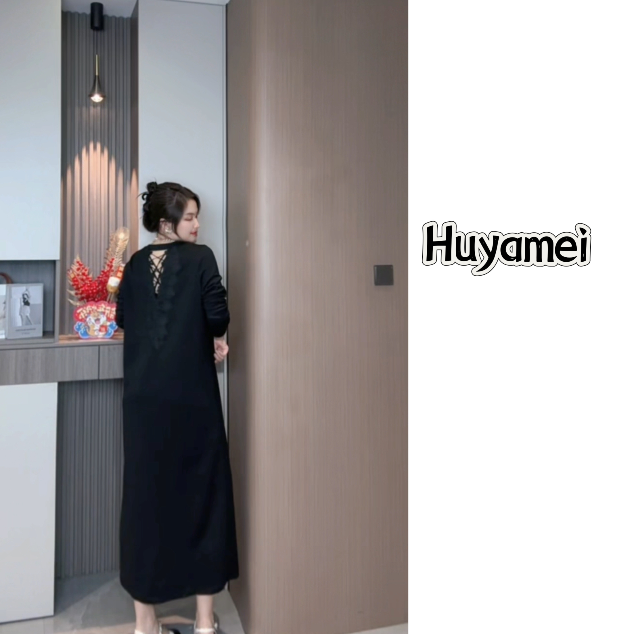 春季新款复古花边连衣裙手工绕花设计显瘦长裙