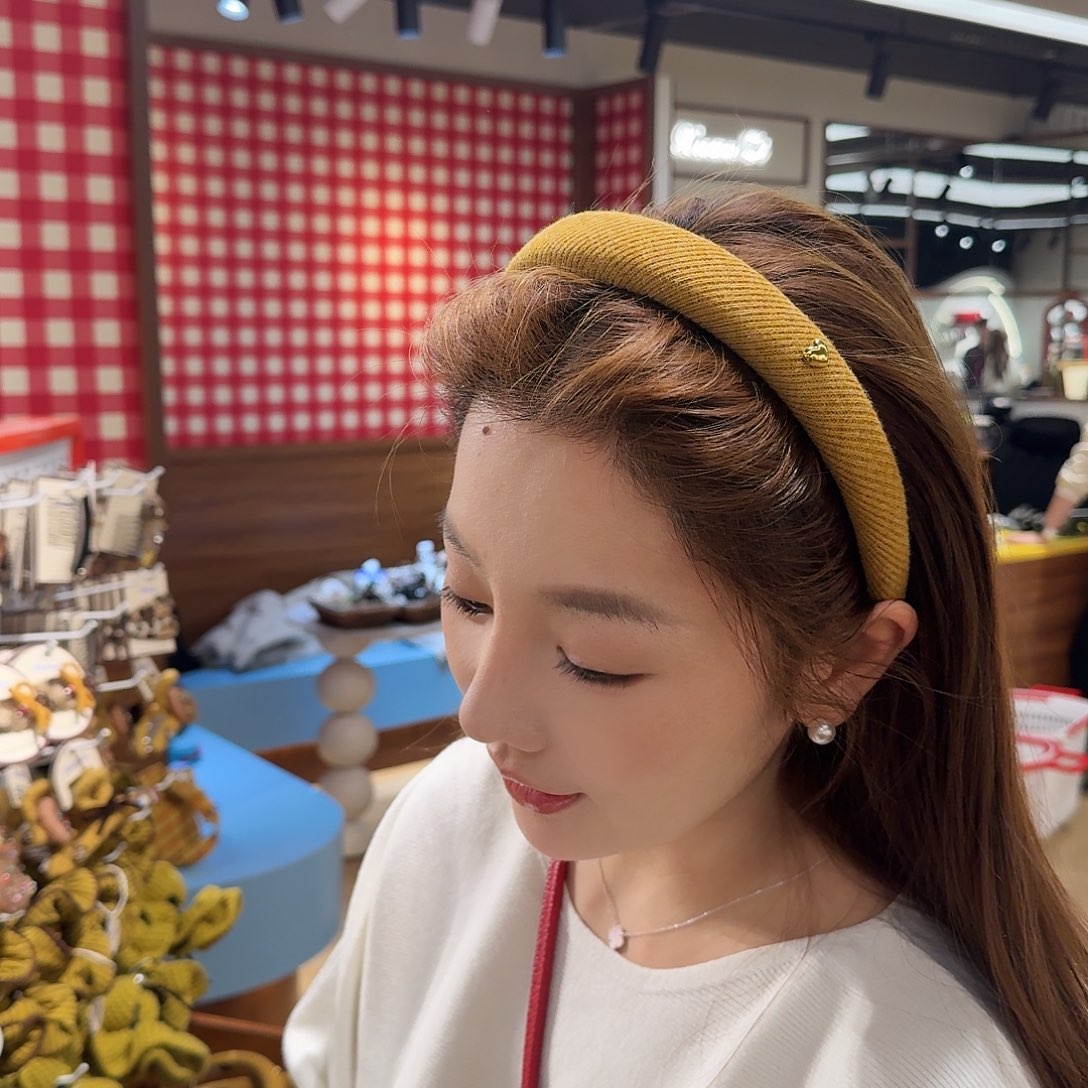 布艺非金属新款南瓜色发箍