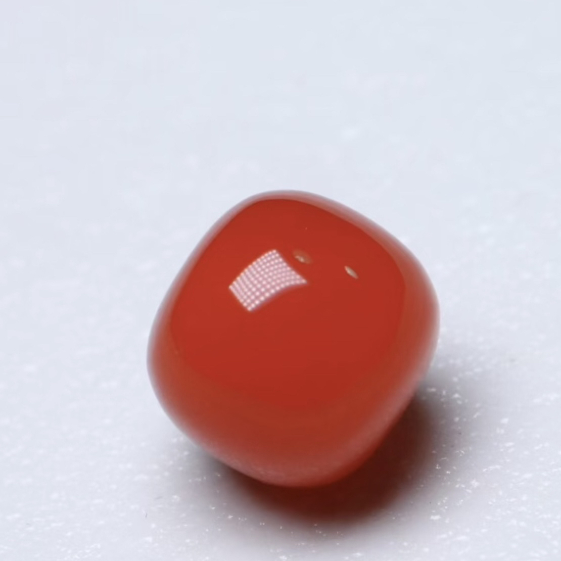 天然原矿四川联合料南红樱桃红老型单珠