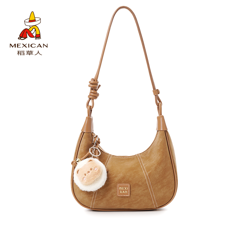 Mexican/稻草人轻奢风单肩款简约风小众腋下包饺子包通勤风拉链