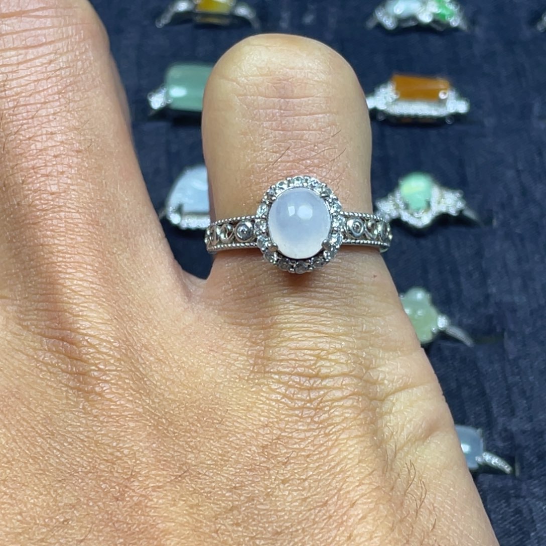 翡翠银S925镶嵌戒指