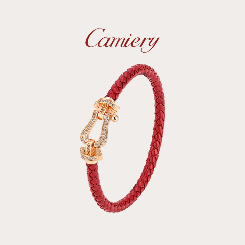 CAMIERY时尚轻奢红绳马蹄扣手链