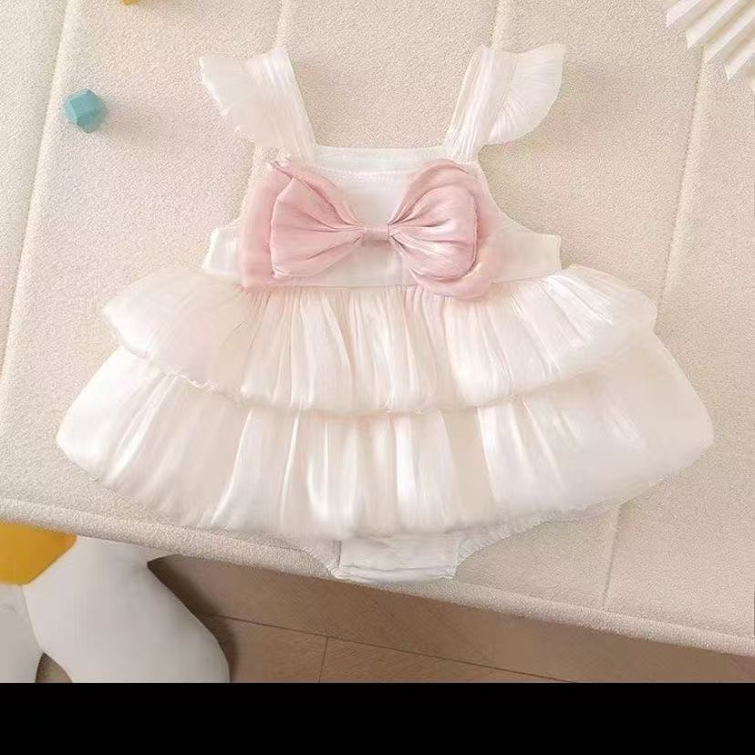 流光溢彩吊带包屁裙婴儿夏天衣服无袖薄款衣服新生儿三角哈衣女宝