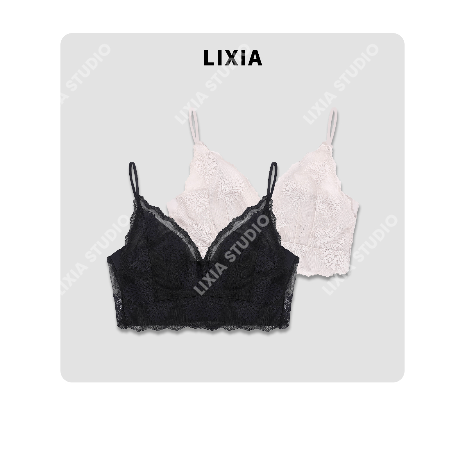LIXIA【秘密花园】蕾丝花边时尚休闲气质款美背-D10071