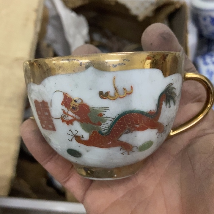 陶金地龙凤杯景德镇
