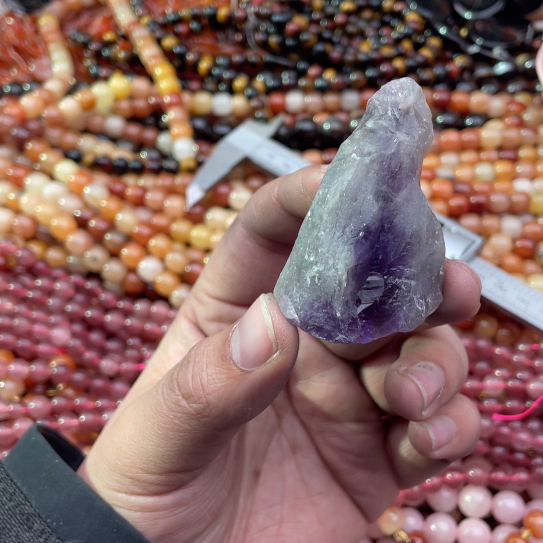 玛瑙/玉髓珠宝半成品未镶嵌一个装36*49左右紫水原石吊坠