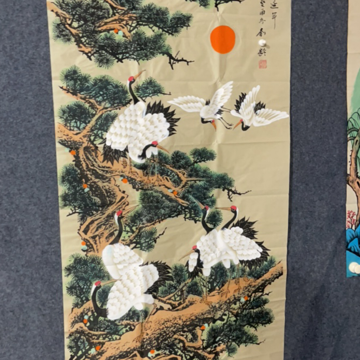 玖玖画院。 四尺松鹤