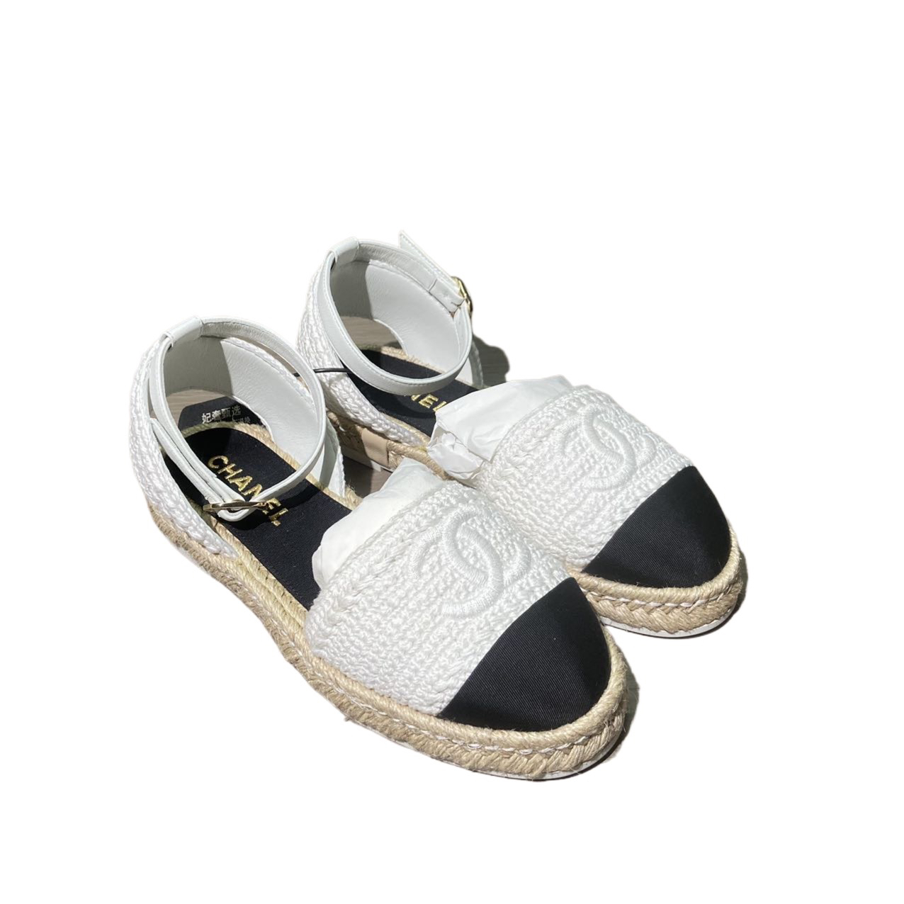 99新 Chanel/香奈儿 CHANEL 白色渔夫鞋/35码/全新/30365