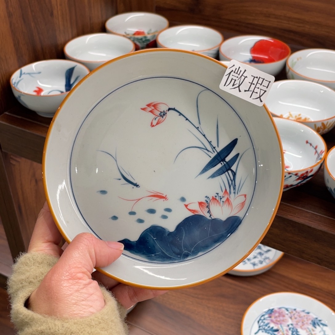 微瑕纯手绘釉下彩