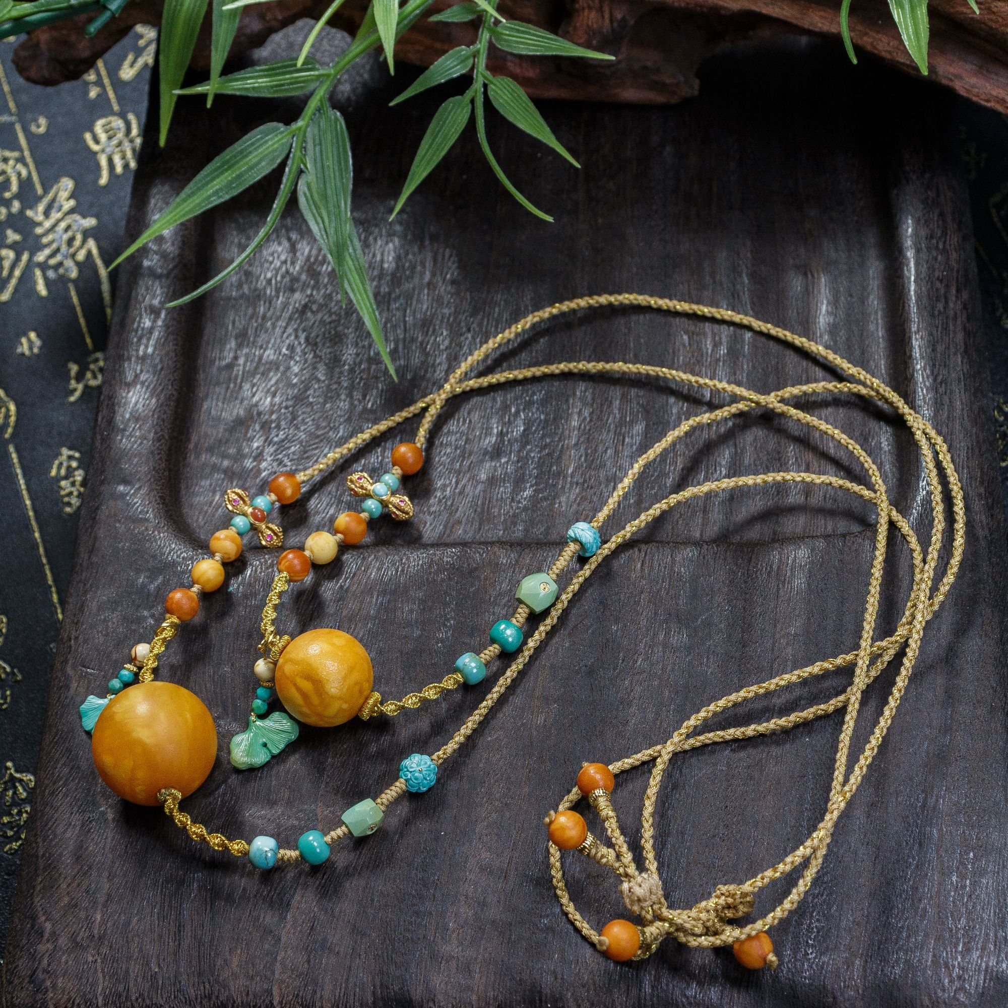 【壹芳珠宝】天然原矿琥珀橘皮花蜡锁骨微瑕18-27mm（多样性发货一件