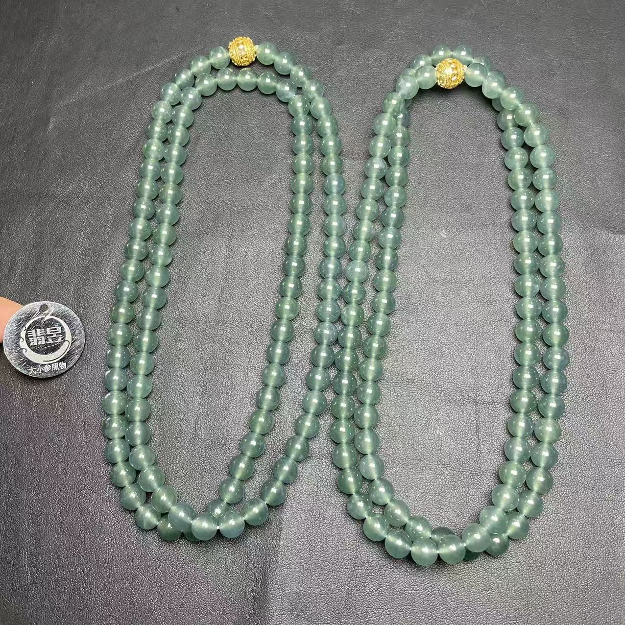 翡昱-N8-66298-天然A货翡翠珠链/约7+/约88颗/-多样性发其一