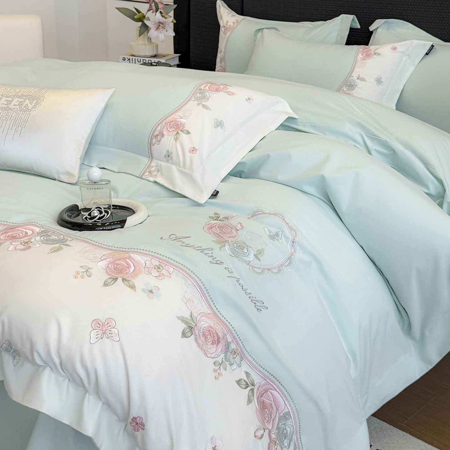 轻奢A类加厚长绒棉全棉磨毛绣花四件套高档纯棉秋冬保暖亲肤床品