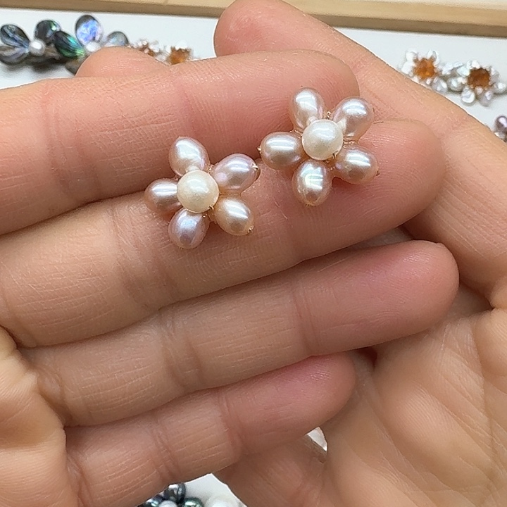淡水珍珠发饰银S925镶嵌