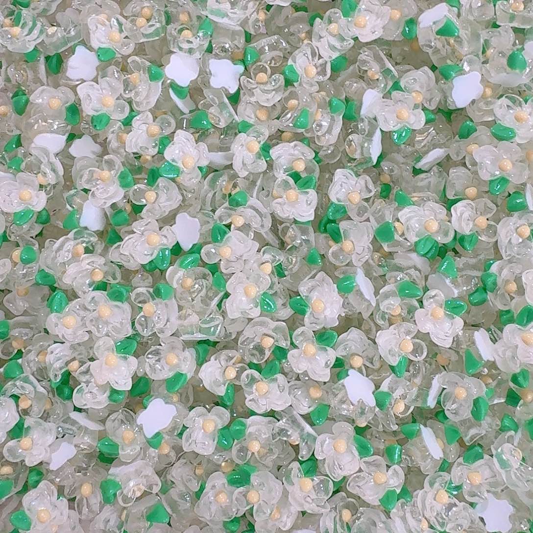 树脂想念（超迷你）透闪山茶花本色100个