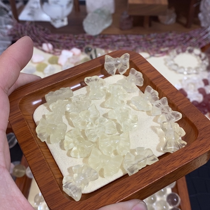 黄水晶蝴蝶结卡14未镶嵌水晶