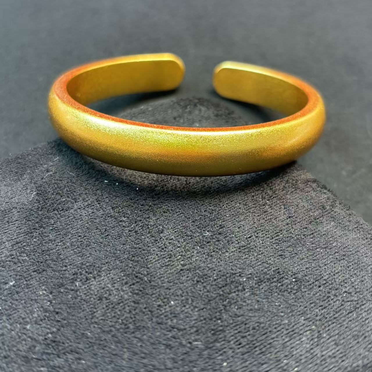 合金手镯 137正品新中式金黄色素圈开口手镯DHLL8