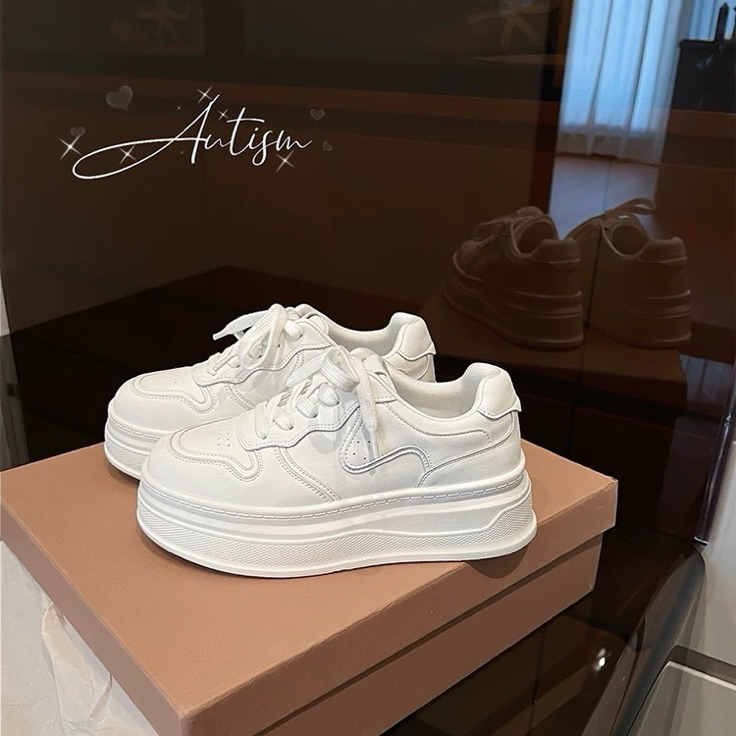 60660厚底增高小白鞋女款2026春季新款时尚百搭透气休闲板鞋