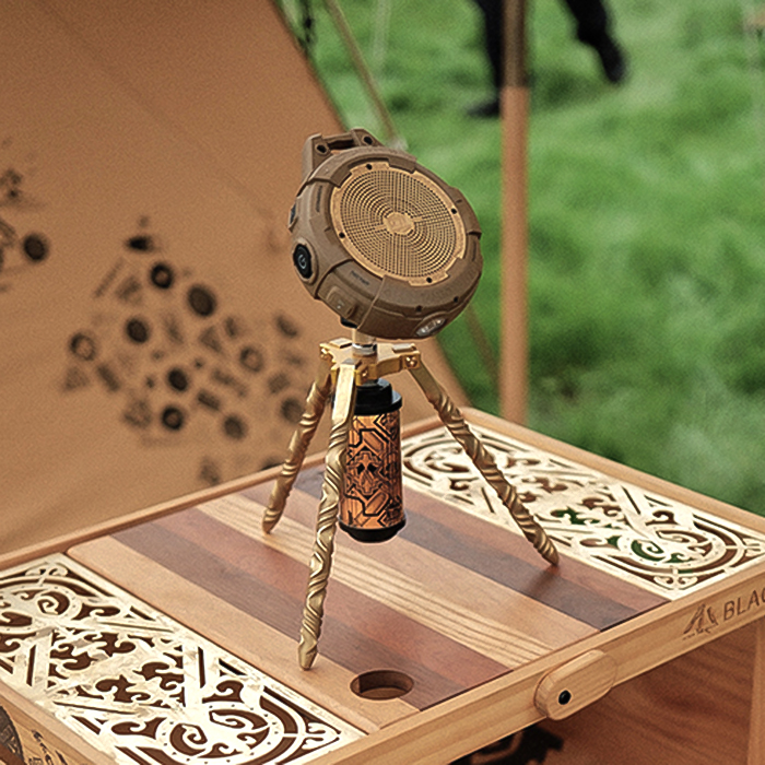 山魂Mountain soul手工锻打扭纹短款多功能三脚架灯架桌面转接架