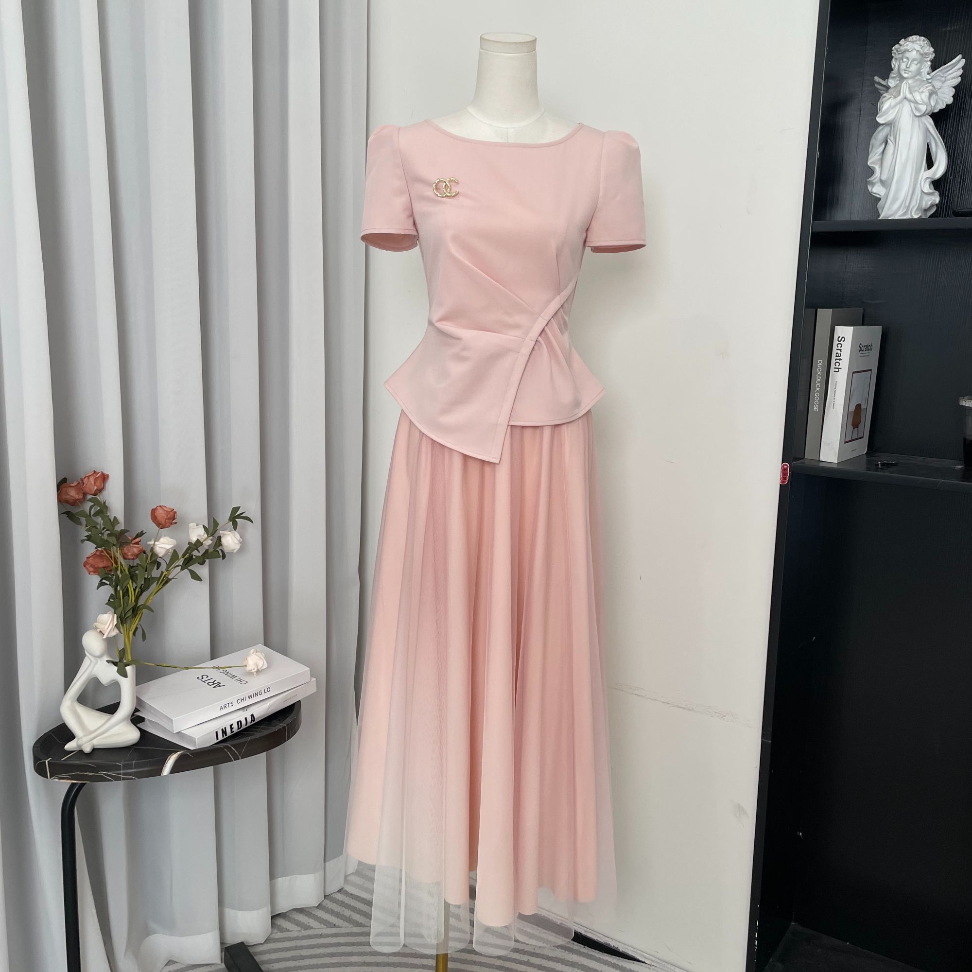 拉夏贝尔25夏季新气质时尚高级收腰显瘦上衣+半裙 16037 ACK