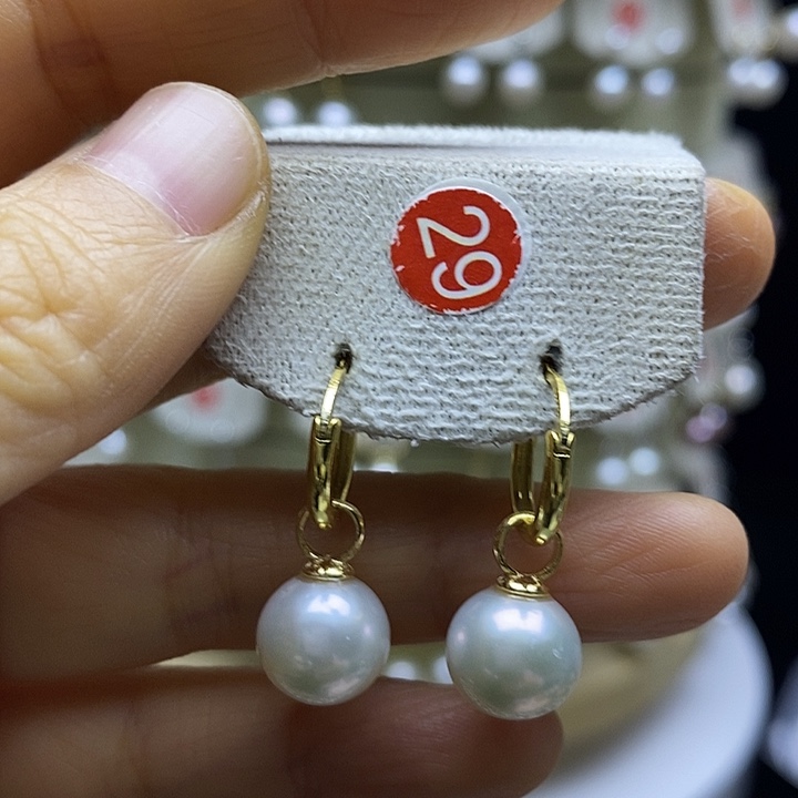 淡水珍珠耳饰银S925镶嵌
