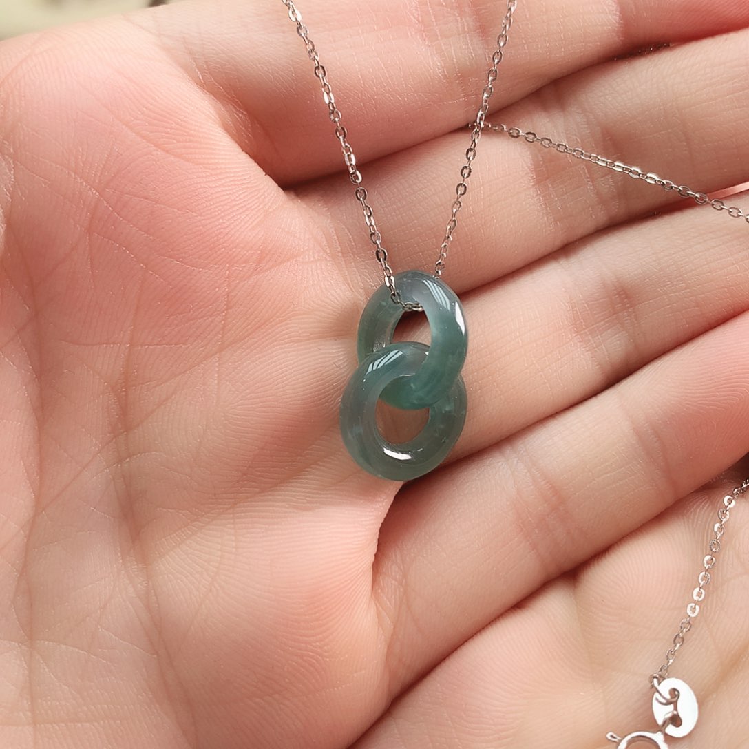 翡翠吊坠(赠链)银S925镶嵌吊坠