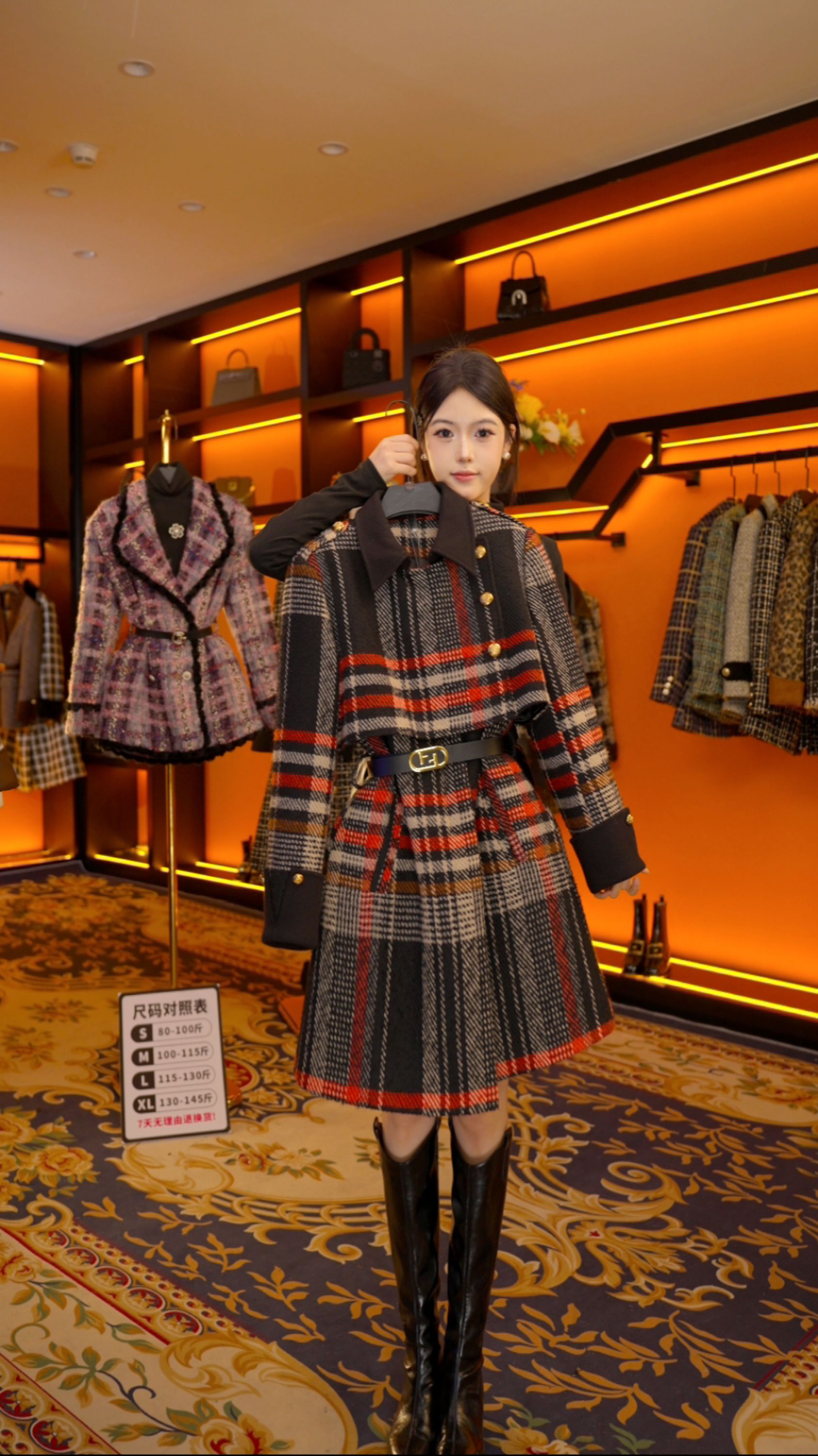 【GG】设计师气质冬季时尚女士收腰羽绒服中长款 Y888