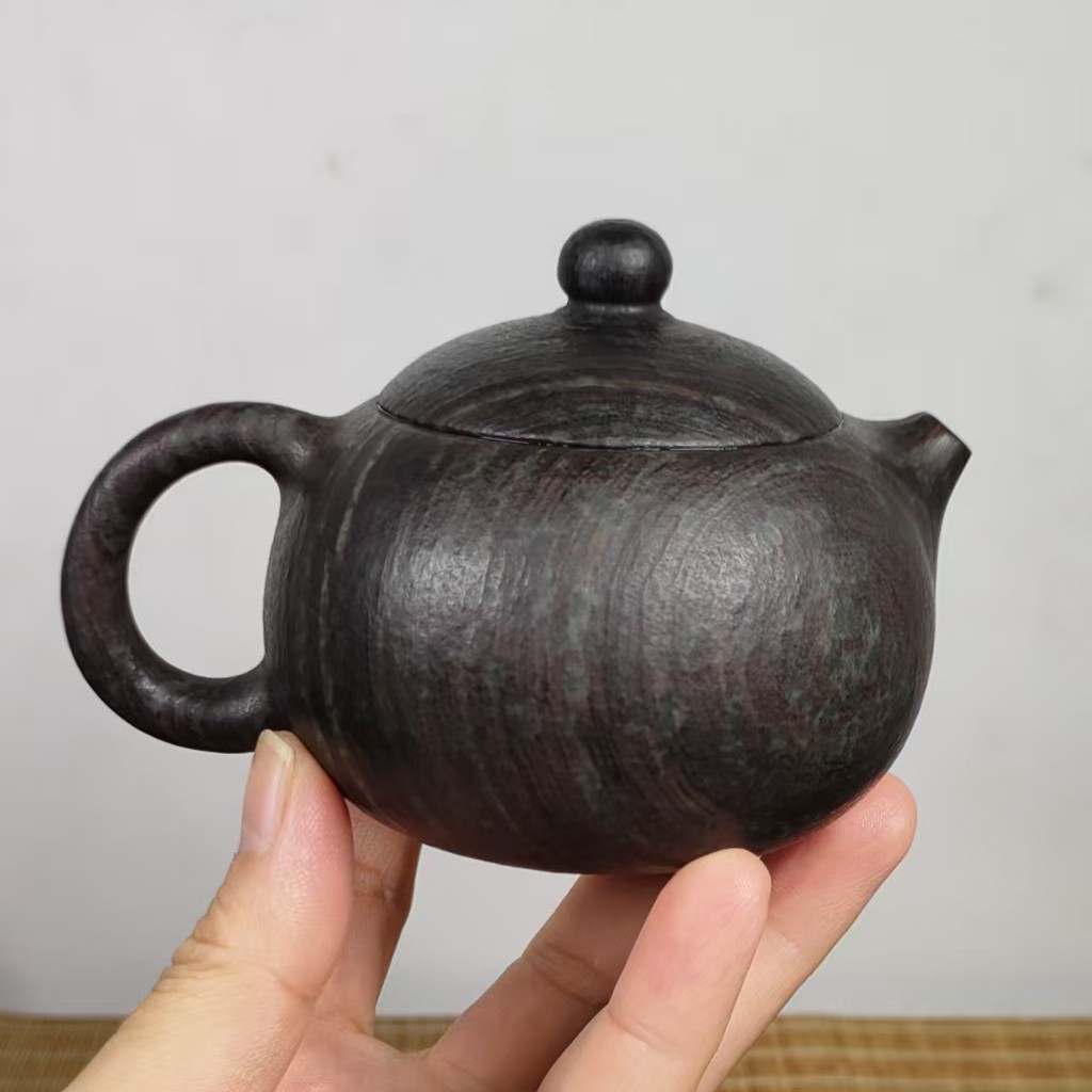 【西施壶】冰碛岩原石纯手工雕刻中式古风茶壶