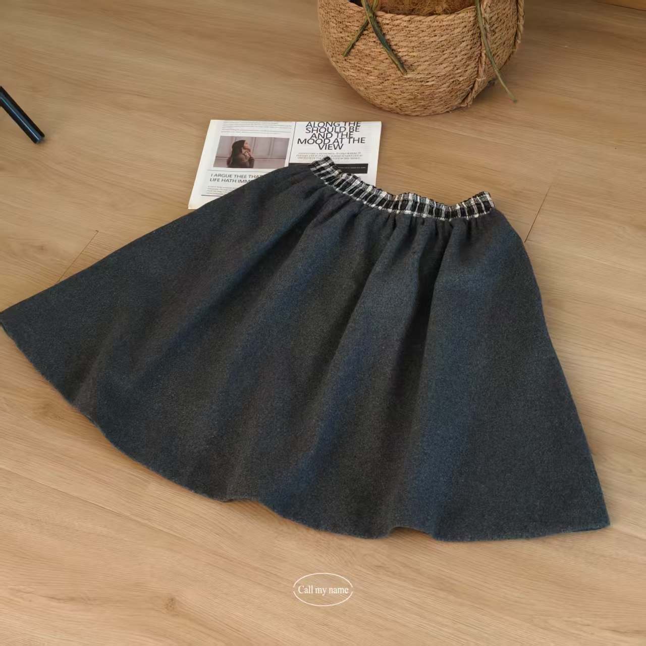 路一毛呢半裙A98356004