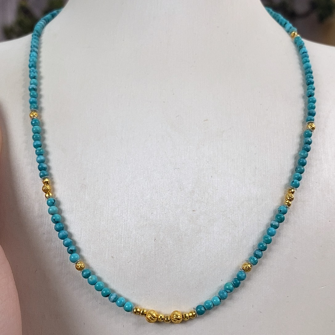 绿松石18K金镶嵌珠宝奇石