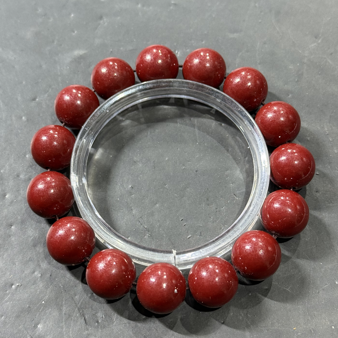 含辰砂工艺品E32 朱砂1.4cm单圈手串