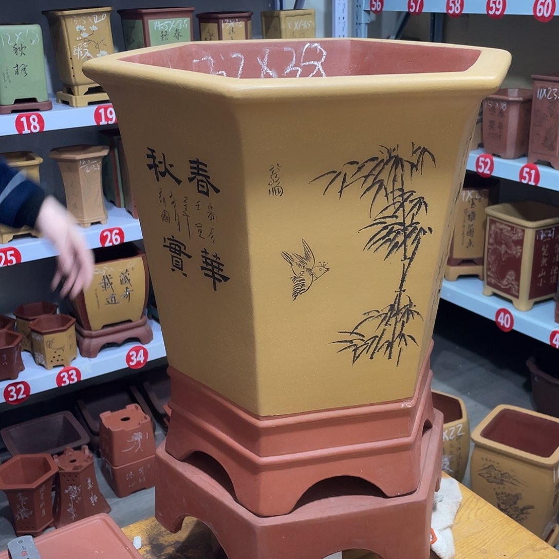 紫砂天心紫砂手工花盆