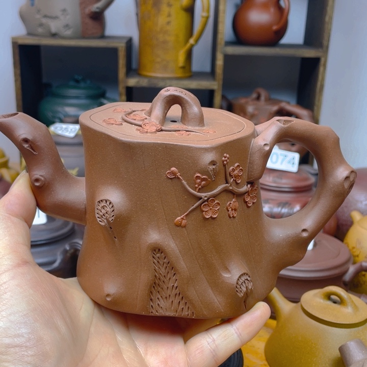 紫砂茶壶紫砂壶底槽清梅桩380cc正品