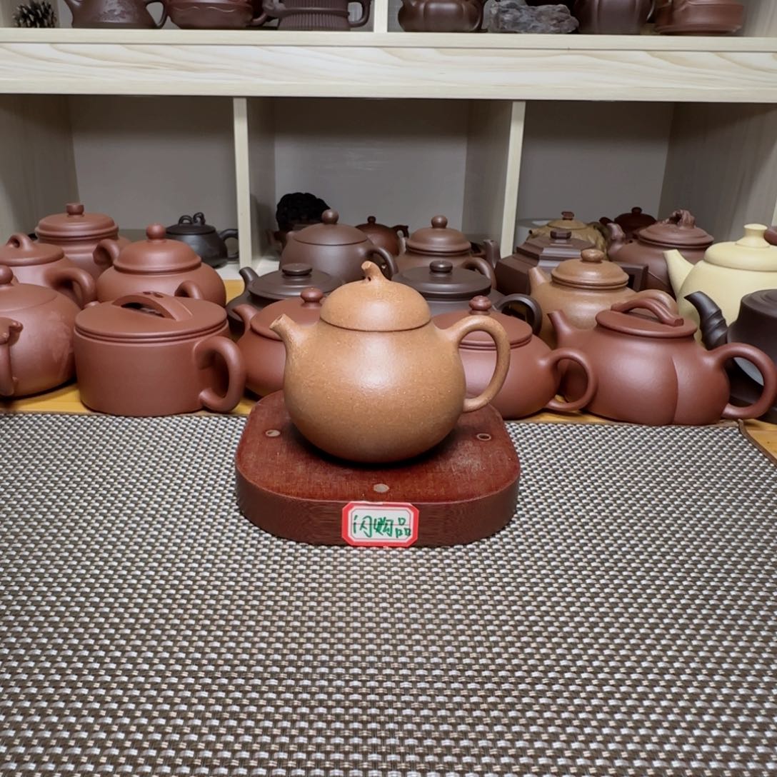 茶壶紫砂半手工茄瓜壶140ml老段泥