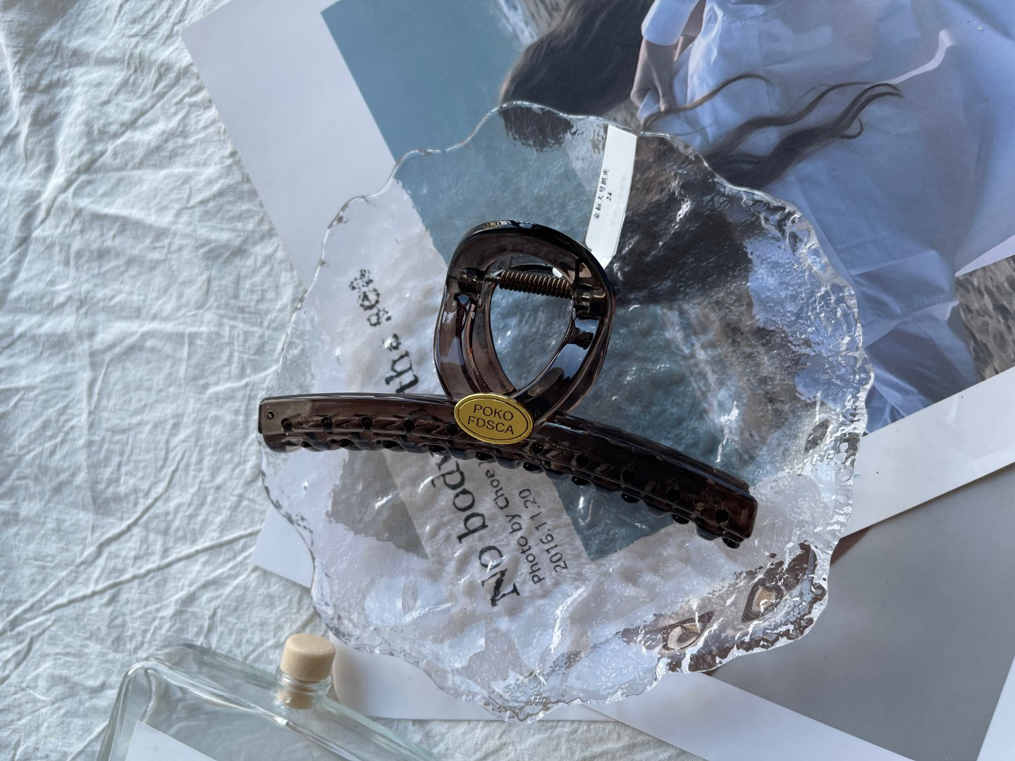 金标抓夹风复古发夹茶色 11CM