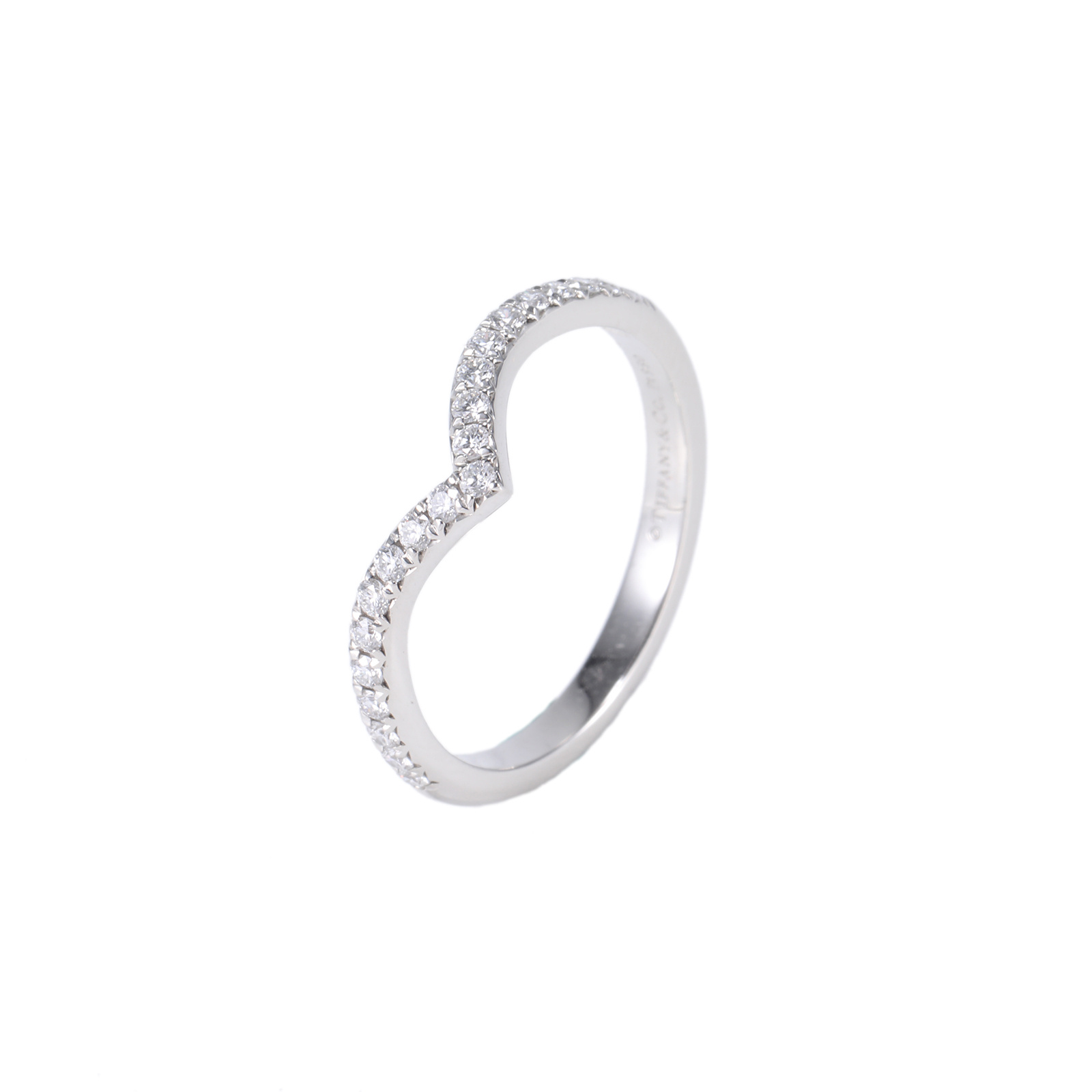 99新 Tiffany & Co./蒂芙尼 小花6欢 Soleste系列 V形排钻戒指 51